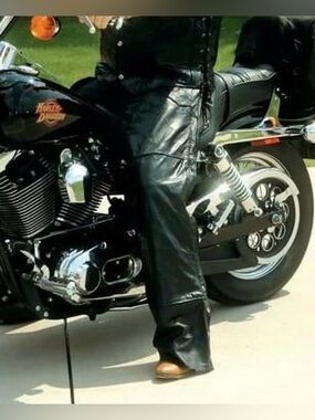 Diamond Supply Co. Black Leather Belted Pants with Silver Buckle